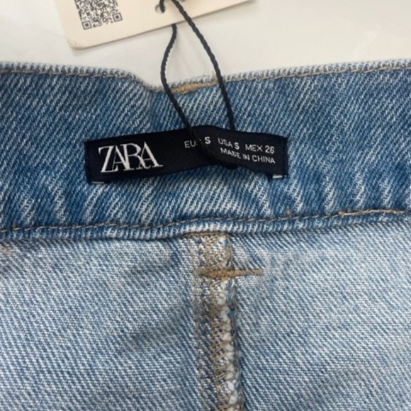 NWT Zara Denim Sash Belt Micro Mini Skirt Jean Cover Up main image 4